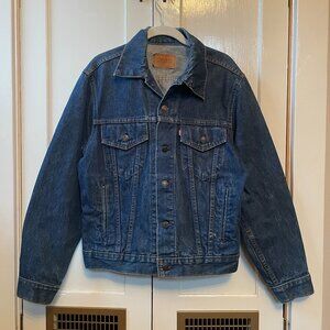 Vintage Levis Small E Denim Jean Jacket Dark Blue USA Sz 40